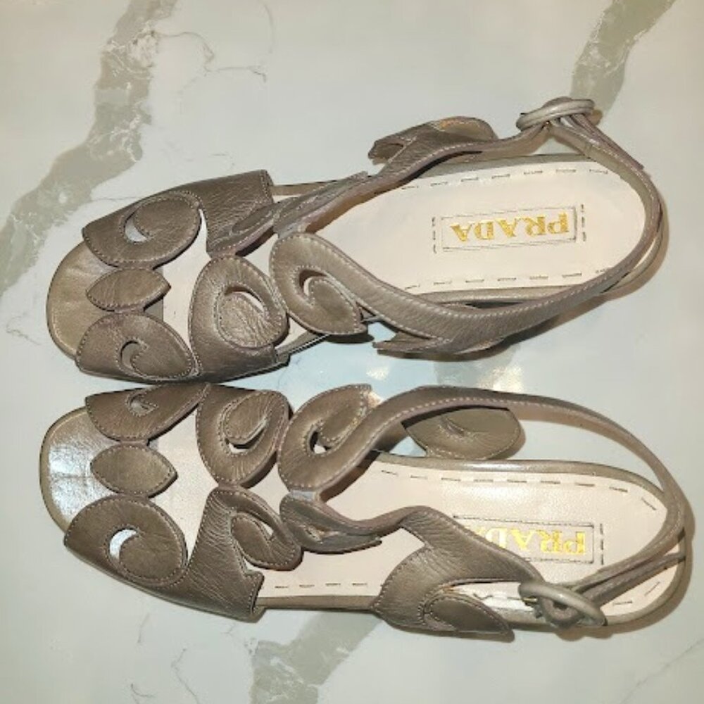 PRADA Platforms Leather EU 40 US size 9 or size 9.5